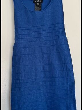bebe Cobalt Blue Sleeveless Mini Sheath Dress